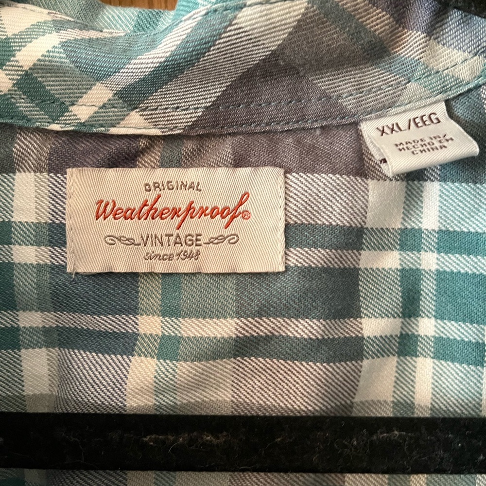 Men’s Vintage Weatherproof plaid shirt new